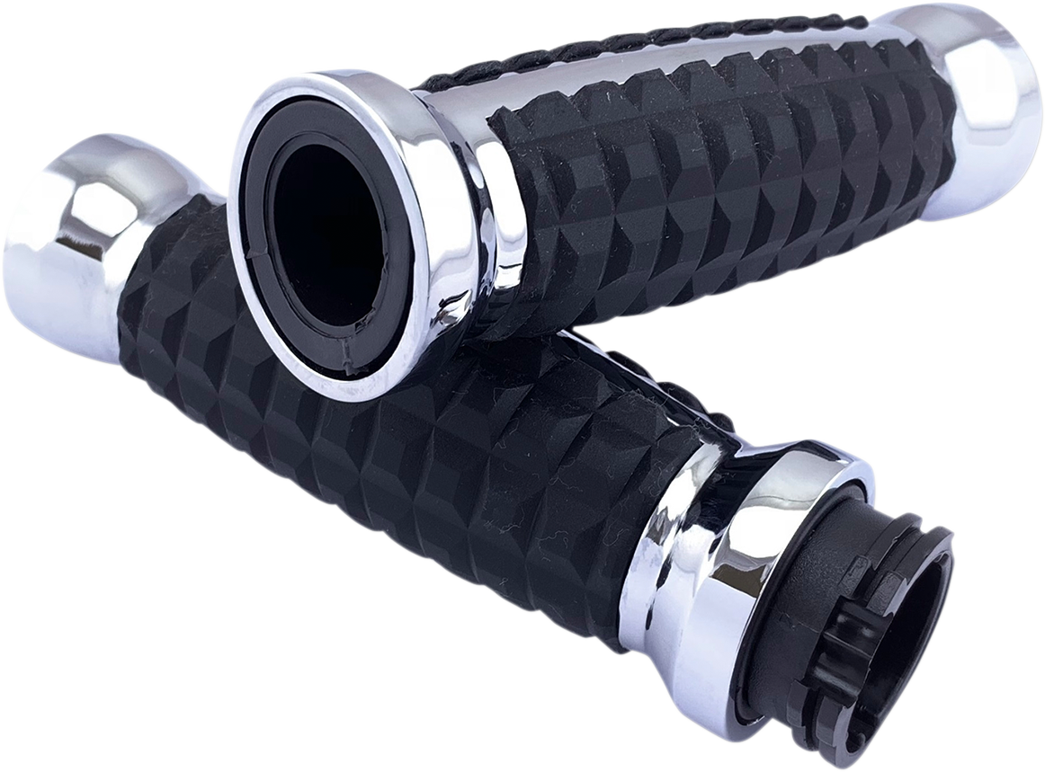 DRAG SPECIALTIES Grenade Grips - Chrome H17-05C6CD
