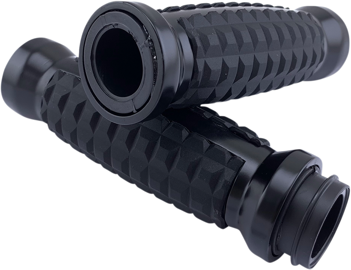 DRAG SPECIALTIES Grenade Grips - TBW - Matte Black H17-05C6MBT