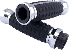 DRAG SPECIALTIES Grenade Grips - TBW - Chrome H17-05C6CT