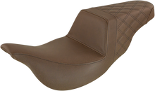 SADDLEMEN Step-Up Seat - Extended Reach - Rear Lattice Stitch - Brown - FL '08-'24 808-07B-173BREX
