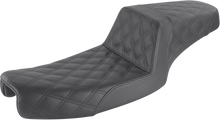 SADDLEMEN Step-Up Seat - Full Lattice Stitch - Black - Dyna 891-04-175