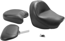 MUSTANG Seat - Vintage - Wide - Touring - With Driver Backrest - Two-Piece - Smooth - Black - VL 79283