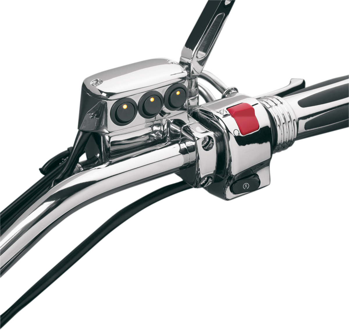SHOW CHROME LED Switch Block Assembly - Clutch Side - Chrome 52-605LA