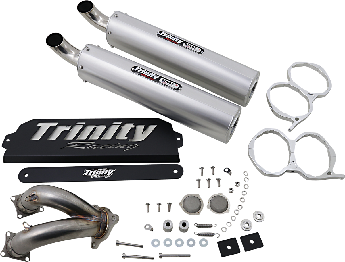 TRINITY RACING Stage 5 Slip-On Mufflers - Brushed TR-4173S