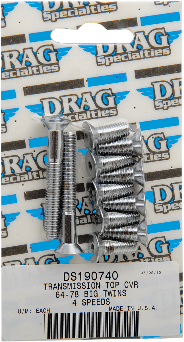 DRAG SPECIALTIES Bolt Set - Transmission Top Cover - Smooth/Socket-Head MK156