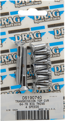 DRAG SPECIALTIES Bolt Set - Transmission Top Cover - Smooth/Socket-Head MK156