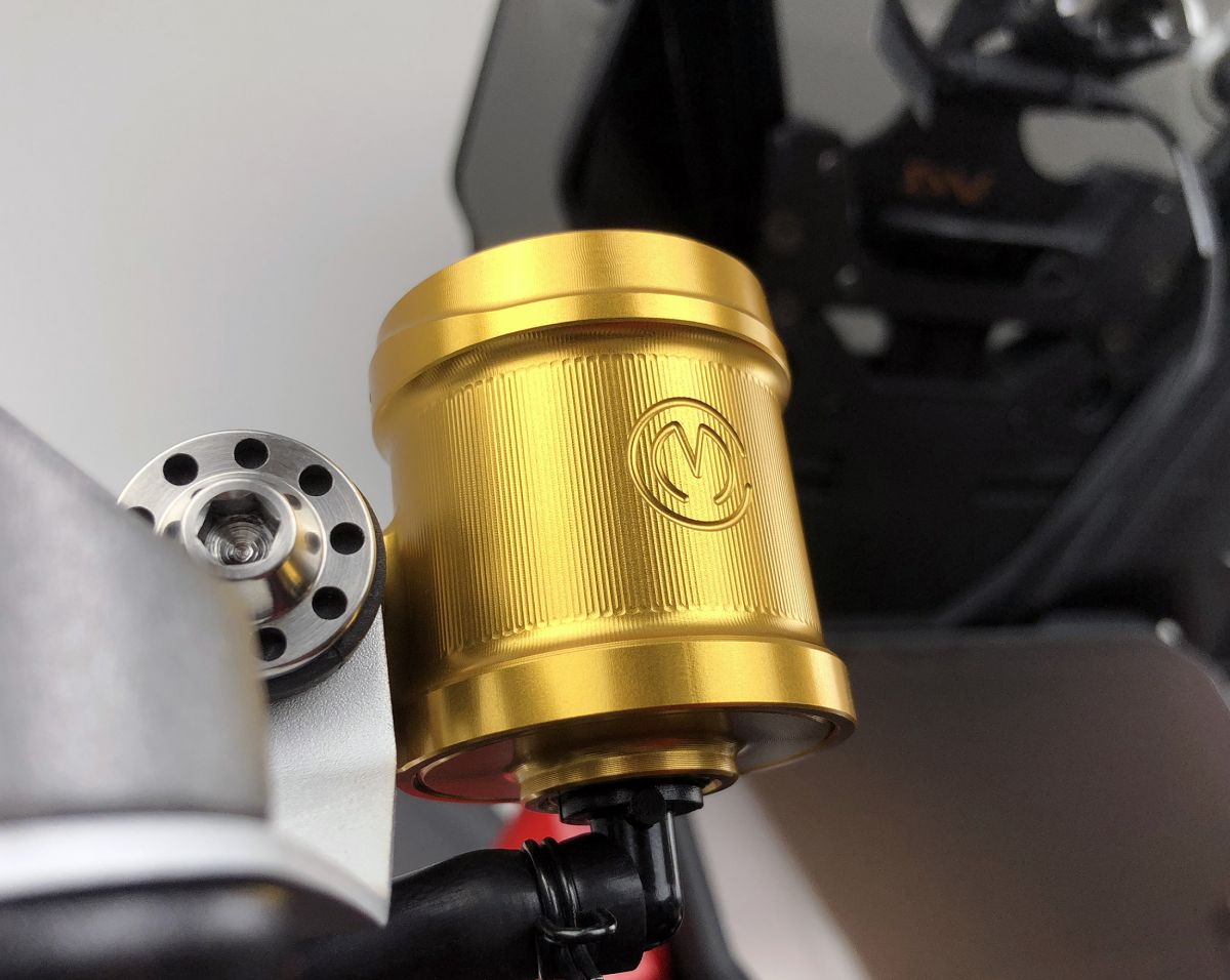 Motocorse Billet Aluminum Round Brake Reservoir With Titanium Cap (49mL)