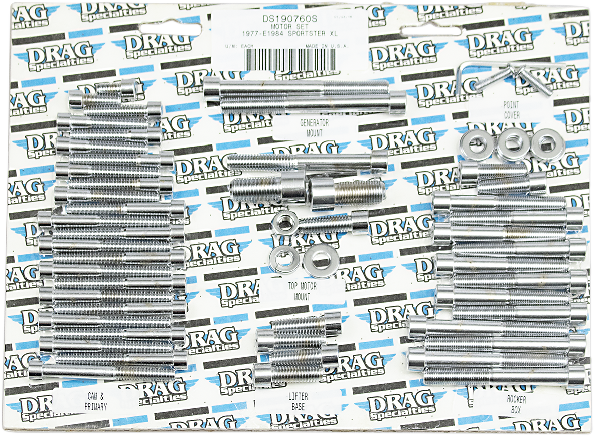 DRAG SPECIALTIES Motor Bolt Set - Smooth/Socket-Head - XL MK101S