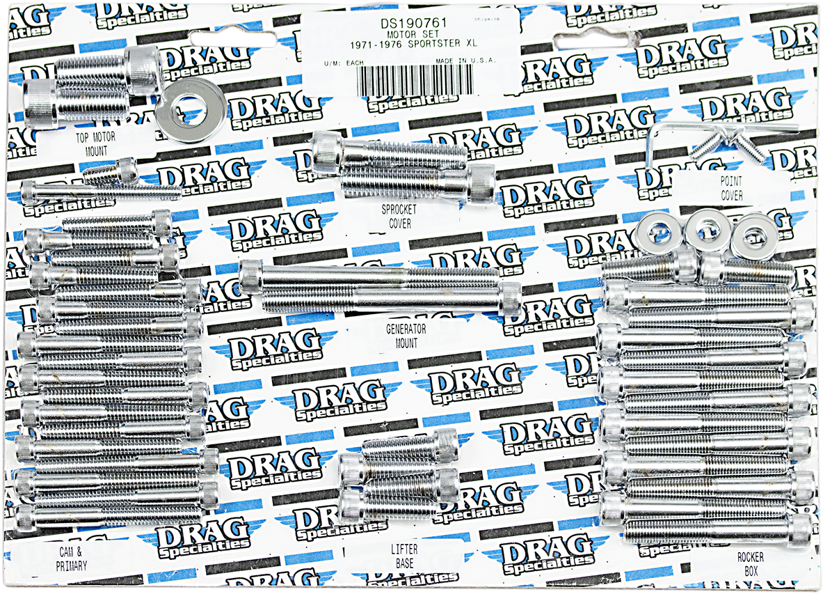 DRAG SPECIALTIES Motor Bolt Set - Knurled/Socket-Head - XL MK118