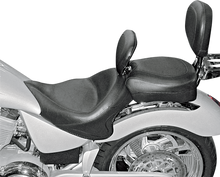 MUSTANG Seat - Vintage - Wide - Touring - With Driver Backrest - Two-Piece - Smooth - Black - Vegas 79381