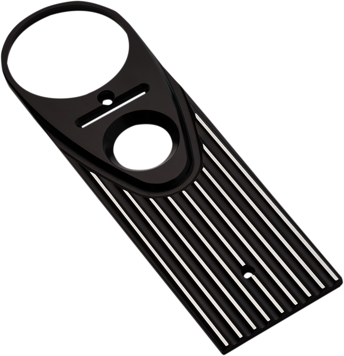 JOKER MACHINE Road King Dash Panel - Finned - Black Anodized/Silver 04-20-2