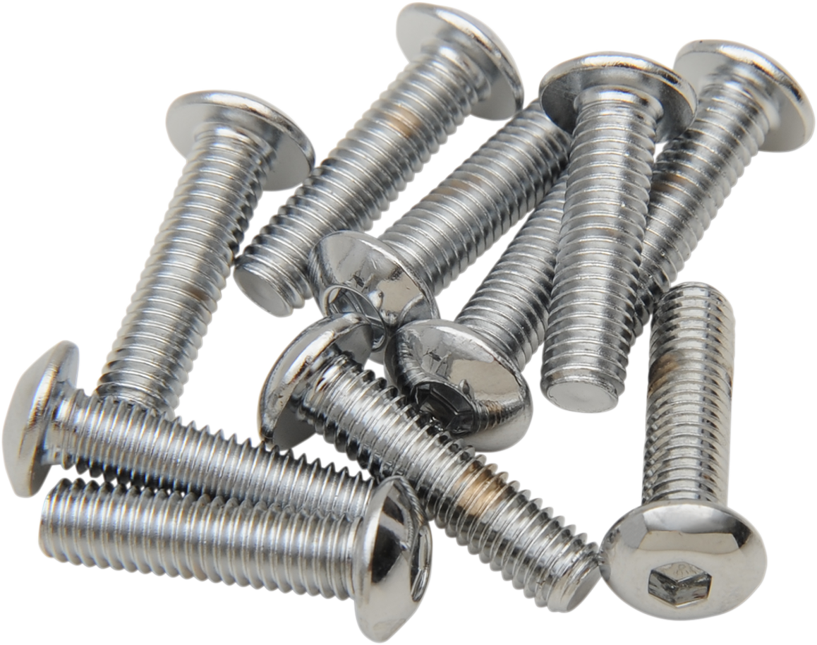 DRAG SPECIALTIES Bolts - Button Head/Replacement - #10-32 x 3/4" - 10 Pack MPB395