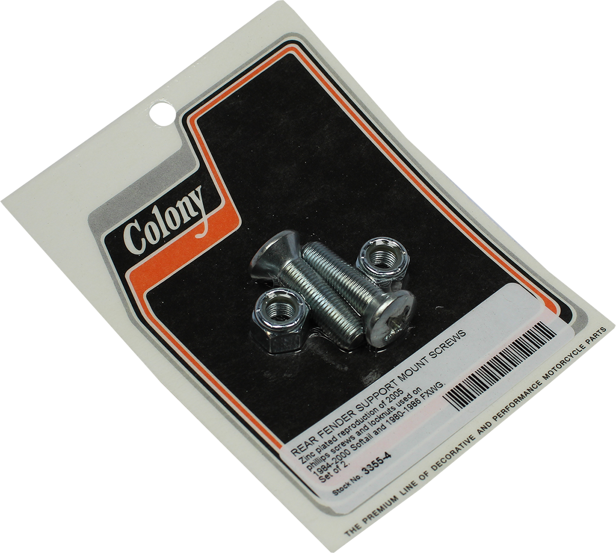 COLONY Mounting Screws/Nuts - Rear Fender Support - Zinc - Set 3355-4