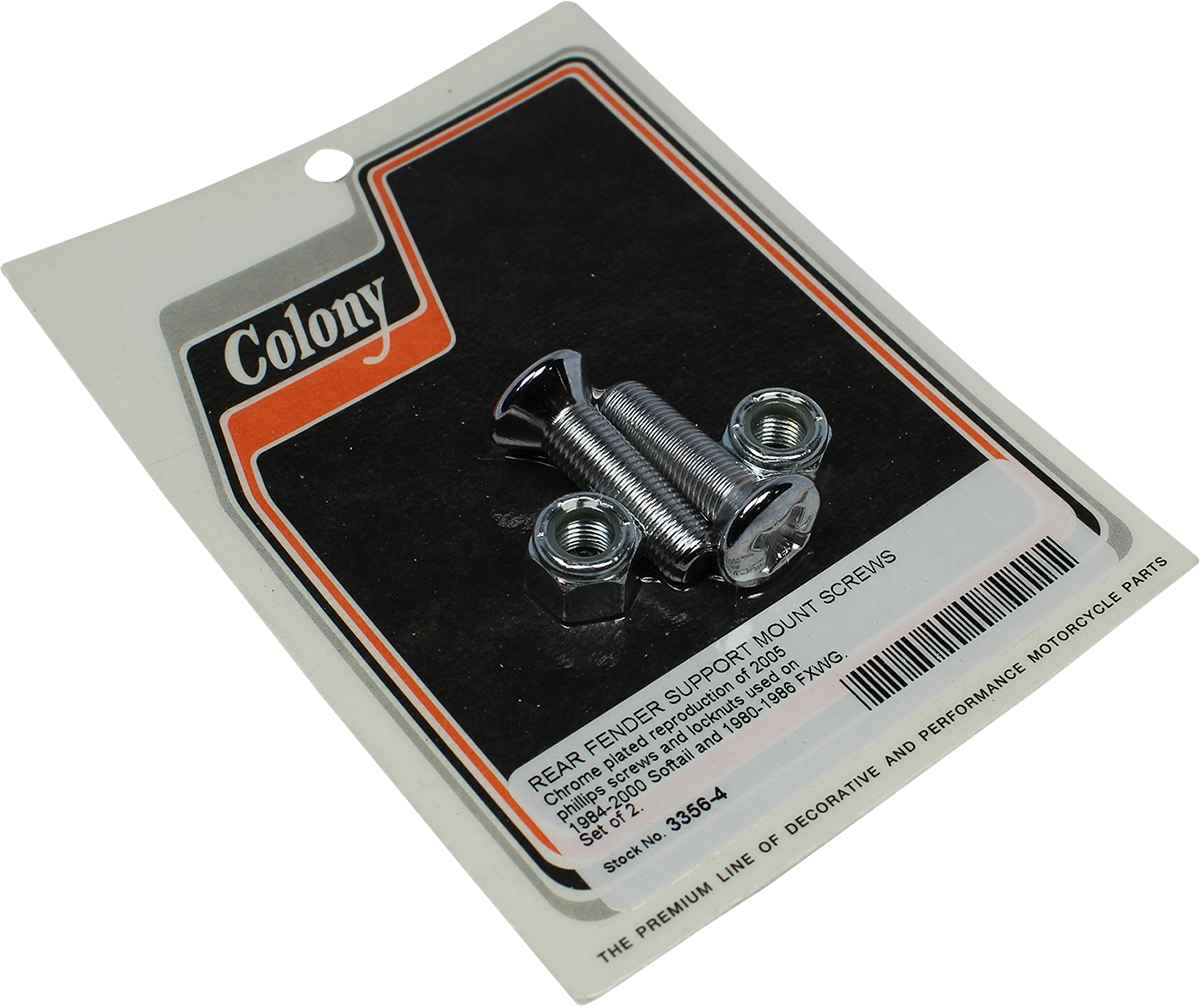 COLONY Mounting Screws/Nuts - Rear Fender Support - Chrome - Set 3356-4