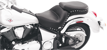 MUSTANG Seat - Wide - Touring - Without Backrest - One-Piece - Chrome Studded - Black w/Conchos - VN900 76126