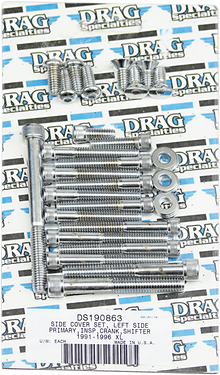 DRAG SPECIALTIES Bolt Set - Left Side Primary Cover/Crank/Shifter - Knurled MK248