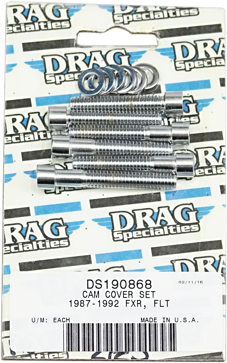 DRAG SPECIALTIES Bolt Kit - Cam Cover - Smooth - Chrome - '87-'92 Harley-Davidson MK212S