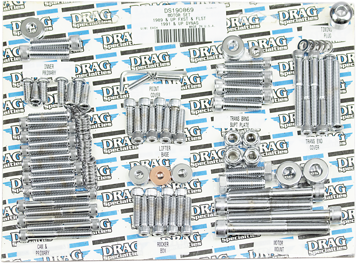 DRAG SPECIALTIES Bolt Kit - Complete Motor - Knurled/Socket-Head - '89-'93 Softail MK223