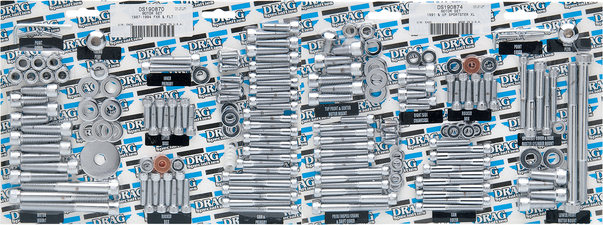 DRAG SPECIALTIES Bolt Kit - Complete Motor - Knurled/Socket-Head - '87-'94 FXR/Touring MK108