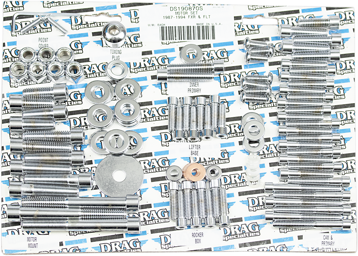 DRAG SPECIALTIES Bolt Kit - Complete Motor - Smooth/Socket-Head - '87-'94 FXR/Touring MK108S