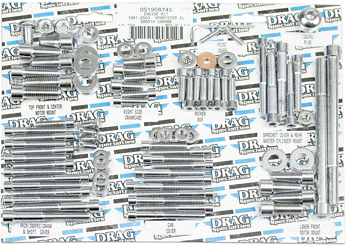 DRAG SPECIALTIES Bolt Kit - Complete Motor - Smooth/Socket-Head - '91-'03 Sportster MK244S