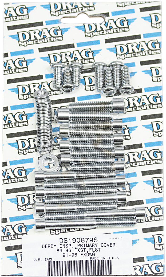 DRAG SPECIALTIES Bolt Set - Inner/Outer Primary/Inspection/Derby Cover - Smooth - Softail/Dyna MK266S