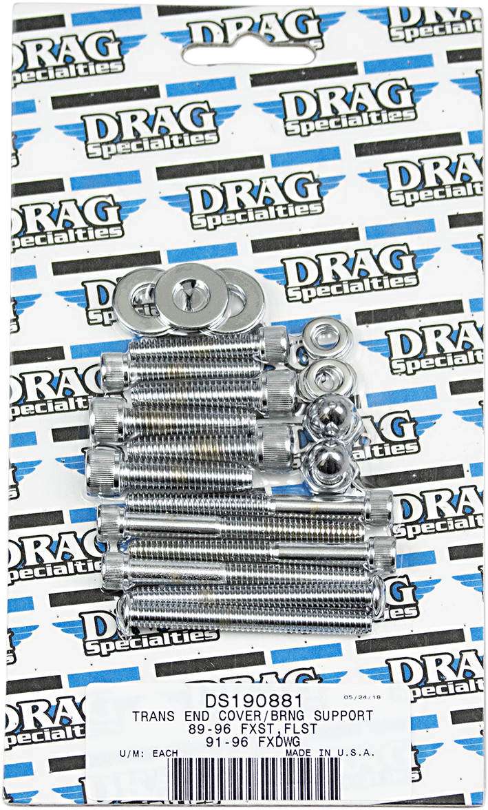 DRAG SPECIALTIES Bolt Set - Transmission End Cover/Bearing Support Plate - Knurled - Softail/Dyna MK268