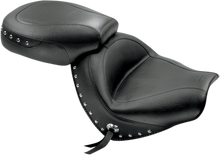 MUSTANG Seat - Wide - Touring - Without Backrest - Two- Piece - Chrome Studded - Black w/Conchos - VTX1300C 76190