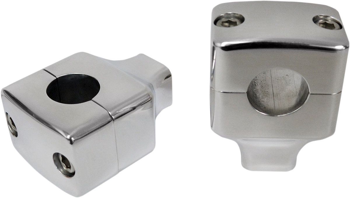 LA CHOPPERS Square Column Risers for 1" Handlebars - 1-1/2" - Chrome LA-7407-01