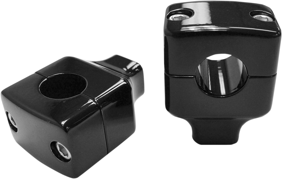 LA CHOPPERS Square Column Risers for 1" Handlebars - 1-1/2" - Black LA-7407-01B
