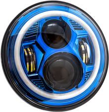7" Led Headlight Blue Halo Indian