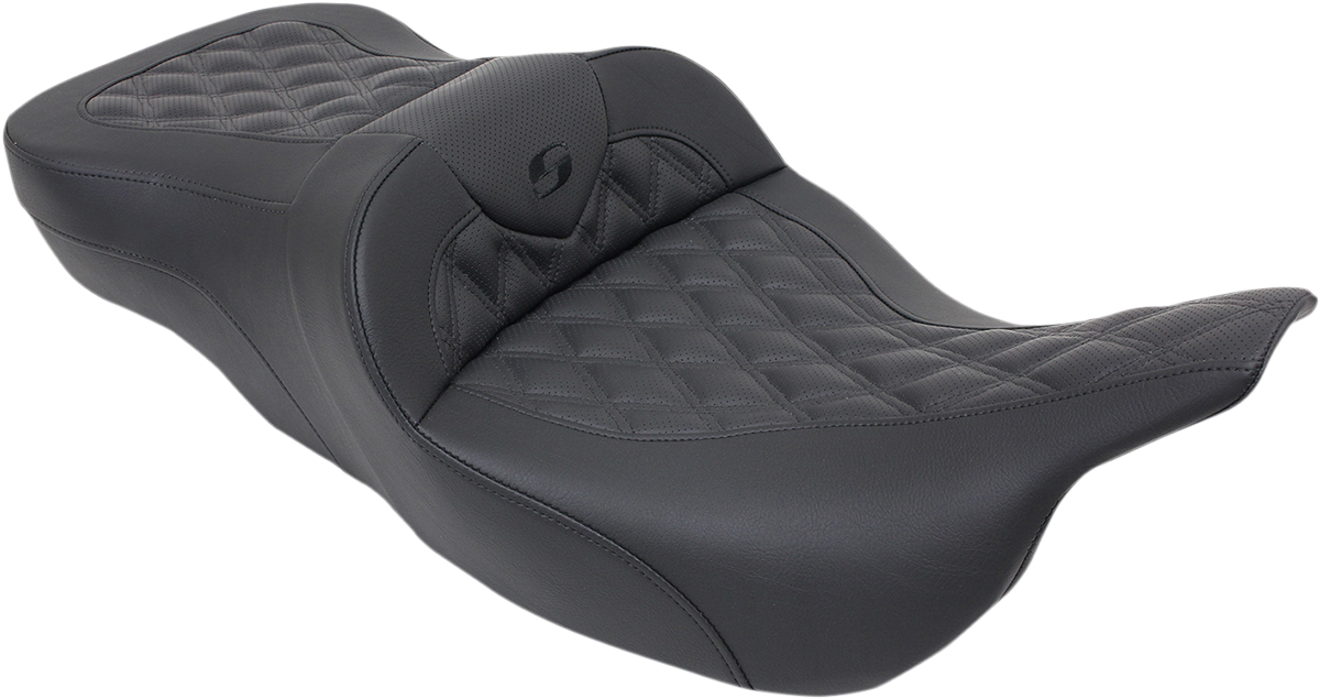 SADDLEMEN Roadsofa™ Seat - without Backrest - Full Lattice Stitch - Heated - '99-07 FL 897-07-182HCT