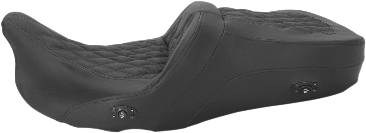 SADDLEMEN Roadsofa™ Seat - without Backrest - Full Lattice Stitch - Heated - FLH/FLT '08-'24 808-07B-182HCT