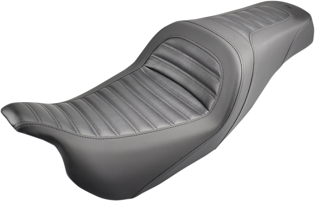 SADDLEMEN Slim Roll & Pleat Seat - Black - FL '08-'24 808-07B-161