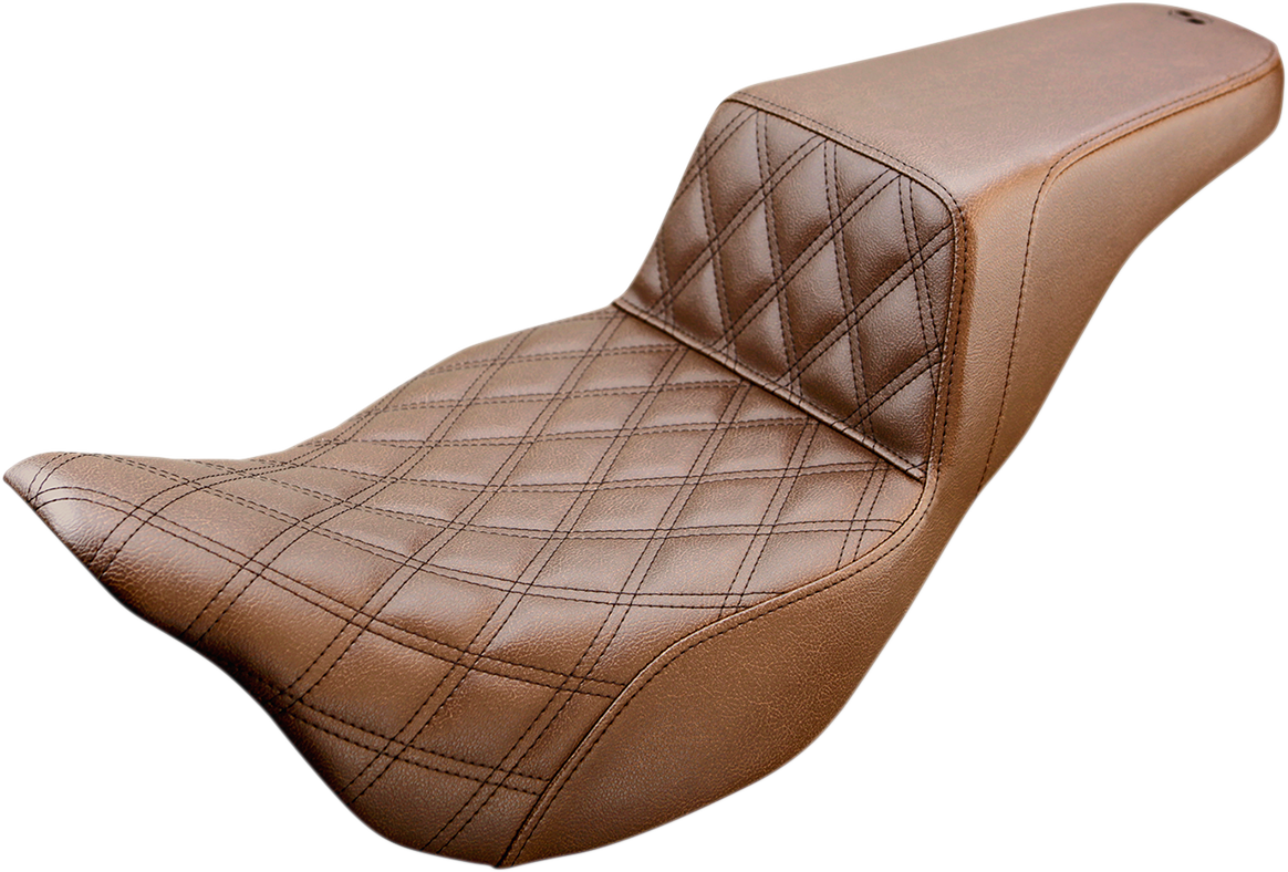 SADDLEMEN Step-Up Seat - Front Lattice Stitch - Brown - FL '08-'24 808-07B-172BR