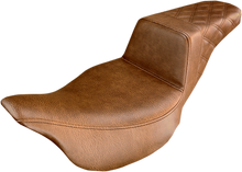 SADDLEMEN Step-Up Seat - Rear Lattice Stitch - Brown - FL '08-'24 808-07B-173BR