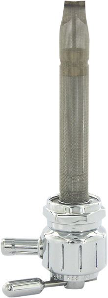 PINGEL Round Fuel Valve - Grooved Chrome - 22 mm 1311-CG