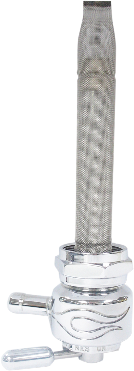 PINGEL Round Fuel Valve - Flamed Chrome - 22 mm 1311-CF