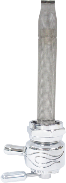 PINGEL Round Fuel Valve - Flamed Chrome - 22 mm 1311-CF