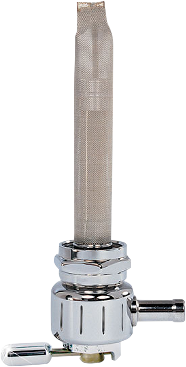 PINGEL Round Fuel Valve - Grooved Chrome - 22 mm 4311-CG