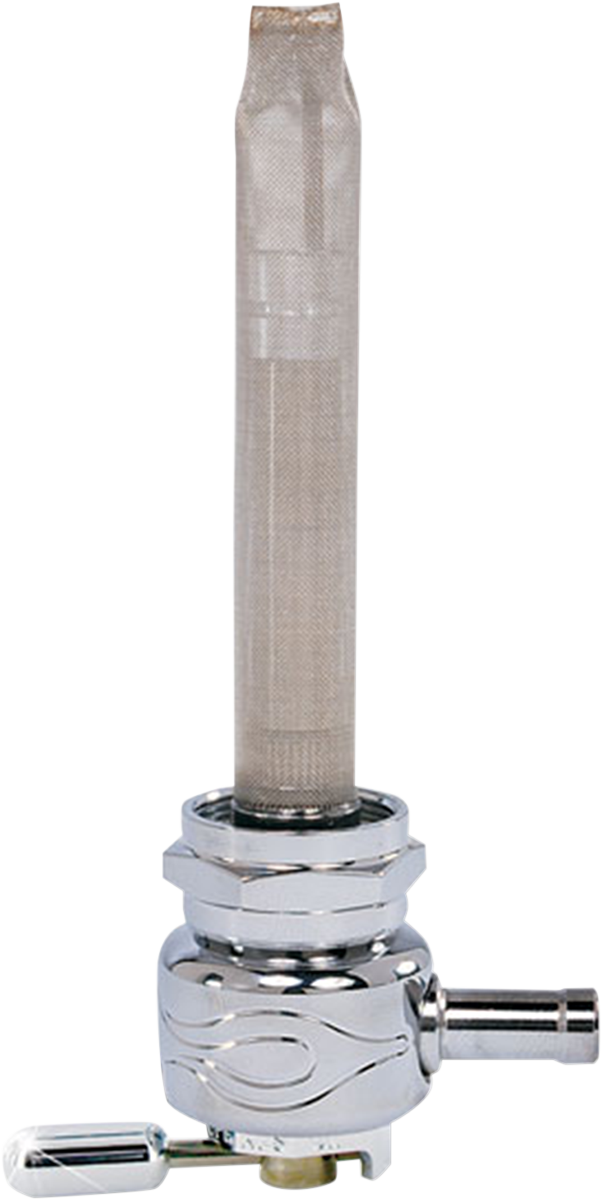 PINGEL Round Fuel Valve - Flamed Chrome - 22 mm 4311-CF