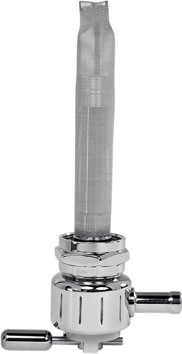 PINGEL Round Fuel Valve - Grooved Chrome - 22 mm 6311-CG