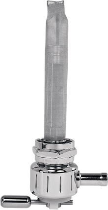 PINGEL Round Fuel Valve - Grooved Chrome - 22 mm 6311-CG