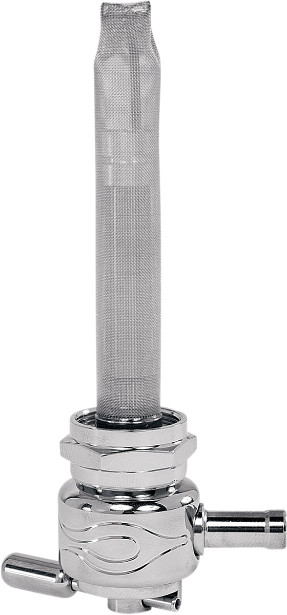 PINGEL Round Fuel Valve - Flamed Chrome - 22 mm 6311-CF