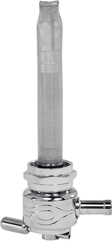 PINGEL Round Fuel Valve - Flamed Chrome - 22 mm 6311-CF