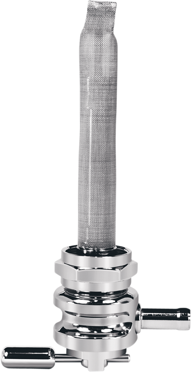 PINGEL Round Fuel Valve - Wave Chrome - 22 mm 6311-CRW