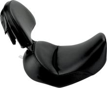 SADDLEMEN Heels Down Solo Seat - With Backrest - Plain - Black - FLSTC 806-15-0041