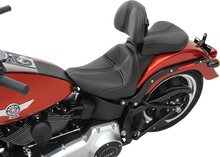 SADDLEMEN Dominator Solo Seat - w/o Backrest - Black w/ Gray Stitching - FL/FX '06-'17 806-12-0042