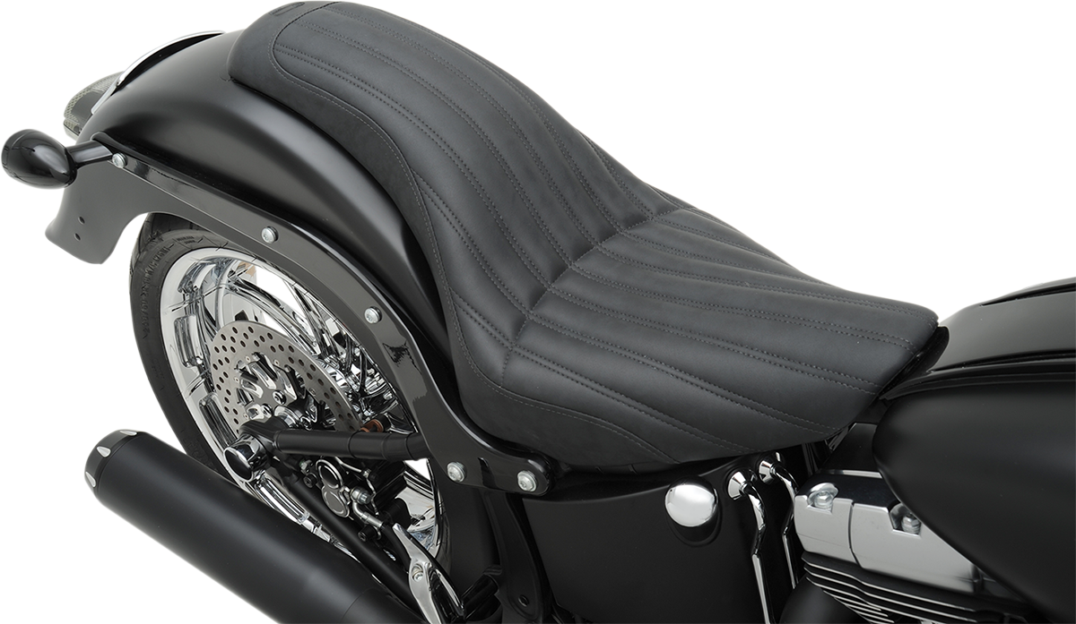 SADDLEMEN Knuckle 2-Up Seat - Ribbed - Black 806-12-047K