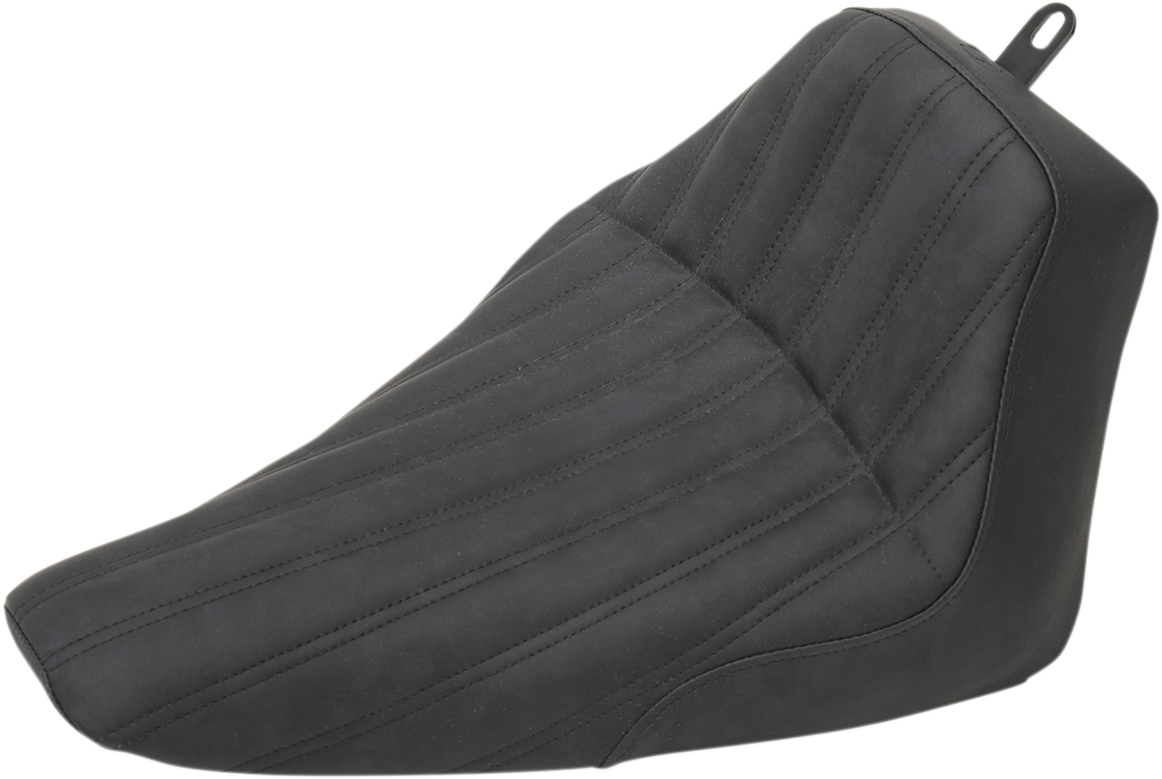 SADDLEMEN Knuckle Solo Seat - Ribbed - Black - FLS '12-'17 812-26-0023